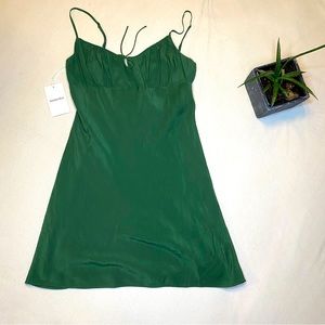 NWT Aritzia Sunday Best Nori Green Firework Sundress Summer Mini Dress Medium